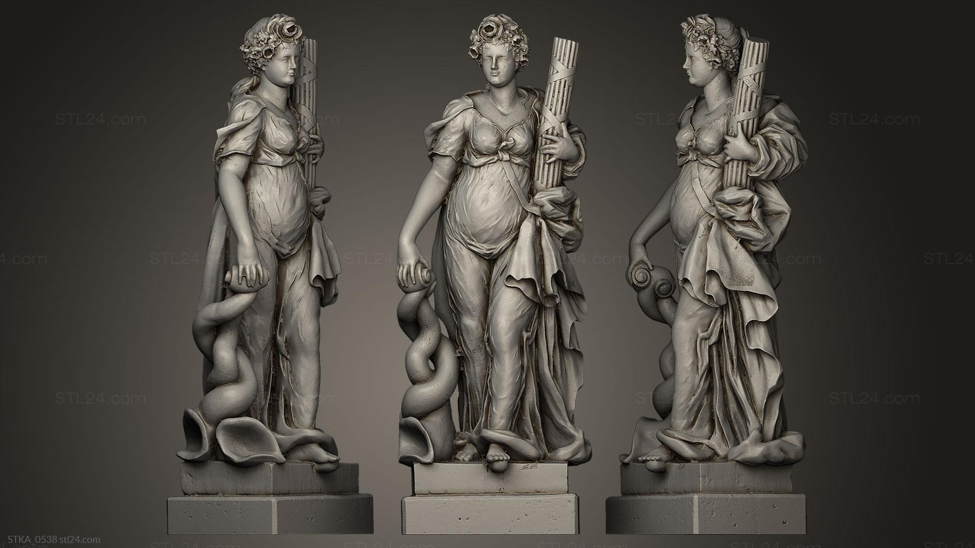 Статуи античные и исторические (Женщина, STKA_0538) 3D модель для ЧПУ станка